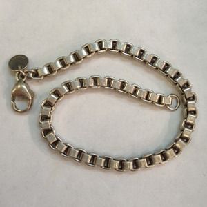 Tiffany box link 7.5 inch bracelet sterling silver