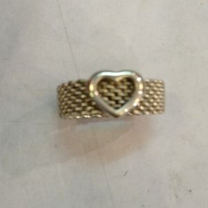Tiffany mesh heart ring in 925 silver