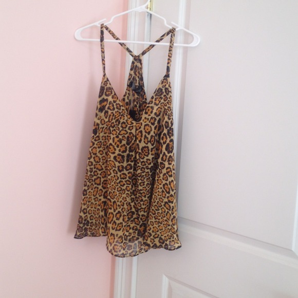 Patterson J. Kincaid leopard summer V neck tank