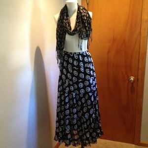 TRADE  @sherenem muslin skirt with PEACE signs.