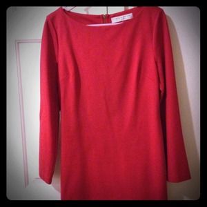 REDUCED! red Trina Turk mod 60s style sheath dress