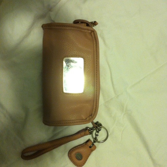 Nine West Pastel Pink Leather Cosmetic Bag