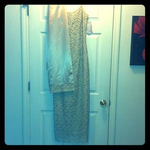 Gold formal floor length dress