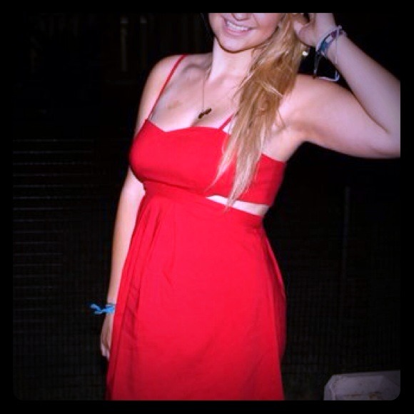 Red cutout urban outfitters dress