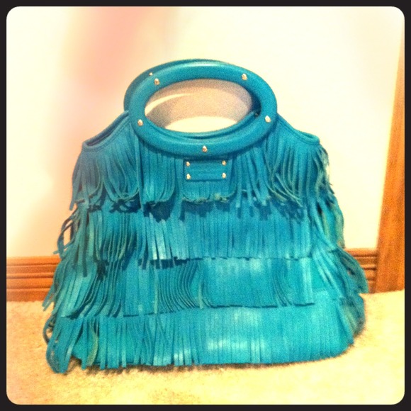 Kate spade blue fringe purse