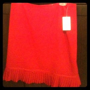 Cute bright red skirt!