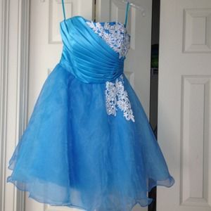 Juniors adorable fancy dress.  Bright blue .