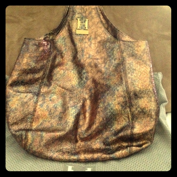 Halston Heritage metallic Catherine sac bag