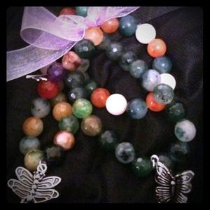 Handmade Semi-precious Stone Set of three
