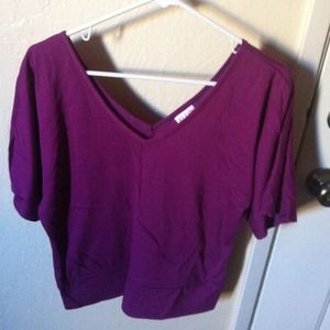Plum V neck shirt (L)