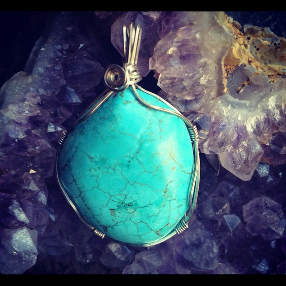 Sold...Chalked turquoise wrapped in sterling