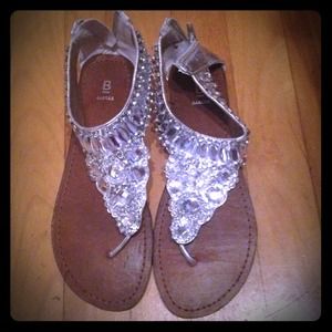 Silver Sandal with Embellishments