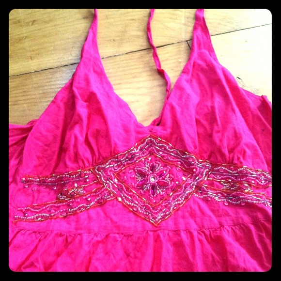 Pink halter shirt/dress