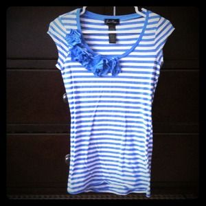 Blue and white striped shirt