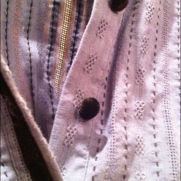 BCBG blue/black top w/ velvet trim - Picture 3 of 4