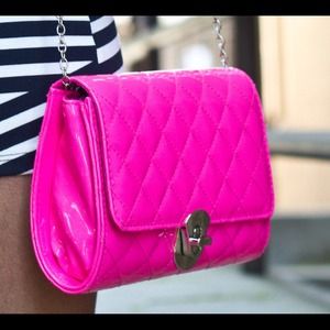 Bags - Patent quilted bag in neon pink Bags - Patent quilted bag in neon pink