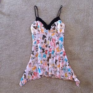Tops - Sheer woven butter fly tank Tops - Sheer woven butter fly tank
