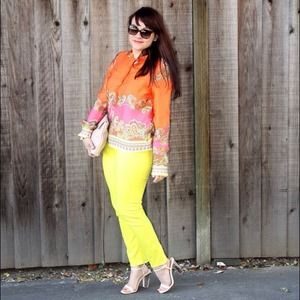 H&M Tops - Bright Scarf-Print Blouse H&M Tops - Bright Scarf-Print Blouse