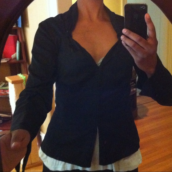 embellished black button down - Picture 2 of 4