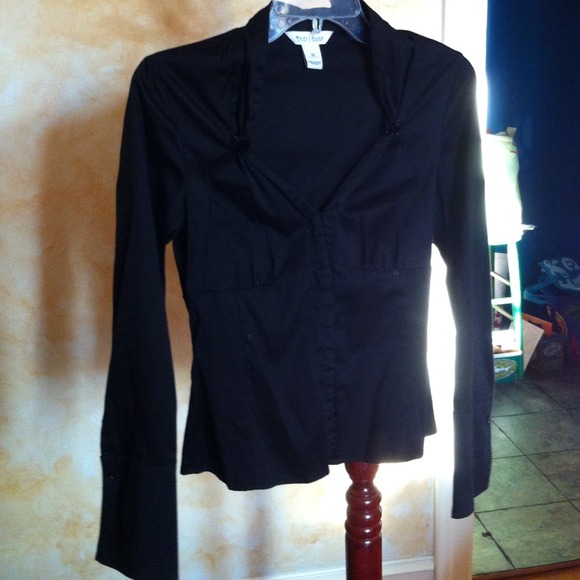 embellished black button down - Picture 3 of 4