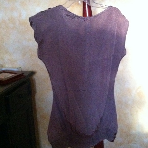 gorgeous beaded deep mauve top - Picture 3 of 4