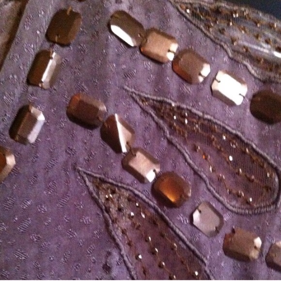 gorgeous beaded deep mauve top - Picture 4 of 4