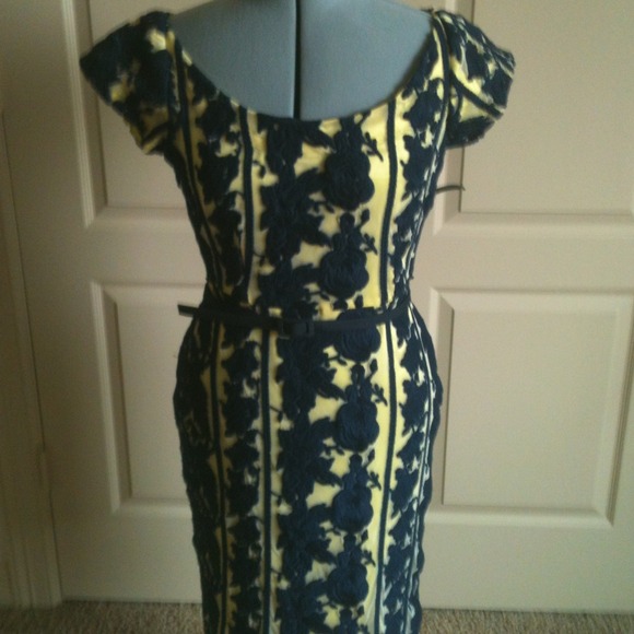 Beautiful Navy and Yellow Lorick Dress