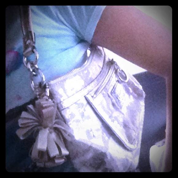 Pale gold sequin Coach purse.