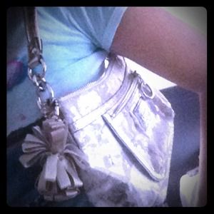 Pale gold sequin Coach purse.