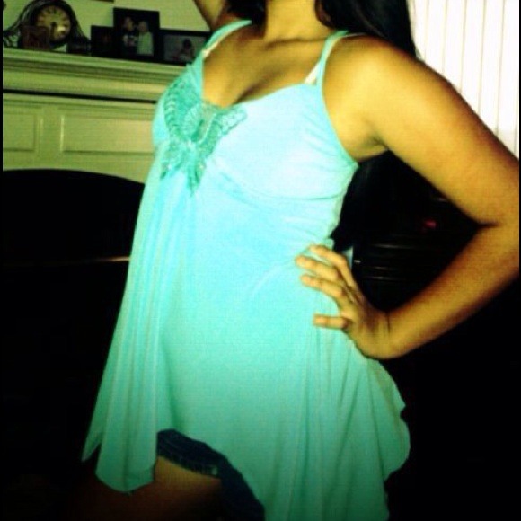 Cute blue butterfly tank top