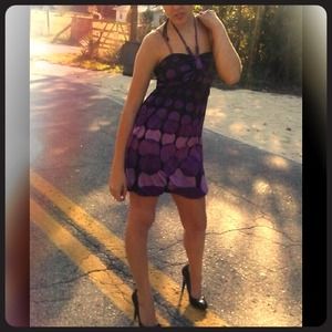 Cute purple poka dot dress