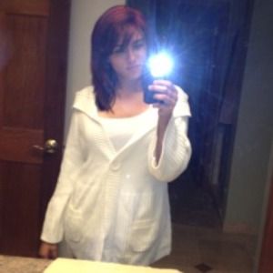 Cute white button sweater
