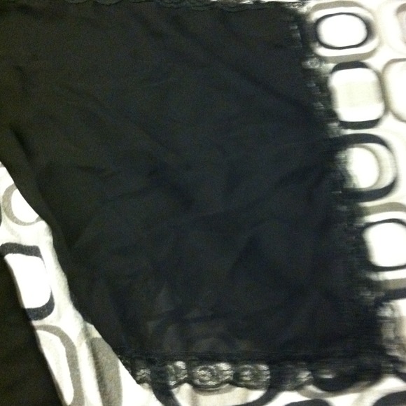 ⚡SOLD⚡ Sheer Black Top with Wide Sleeves & Lace - Picture 2 of 4