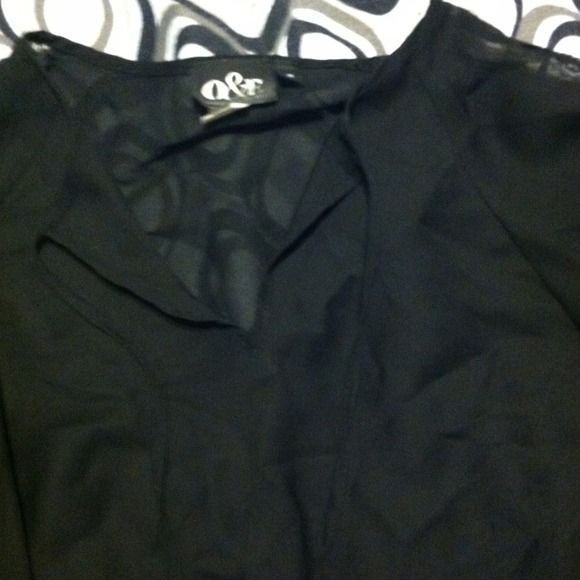 ⚡SOLD⚡ Sheer Black Top with Wide Sleeves & Lace - Picture 3 of 4