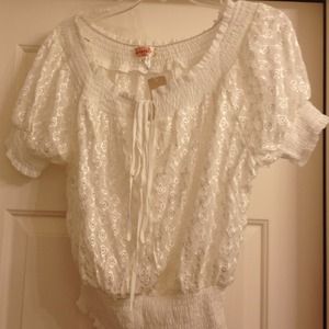 RESERVED Forever 21 White Eyelet Top