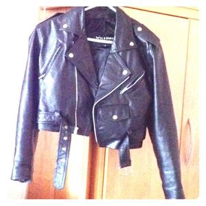 Leather motorcycle jacket
