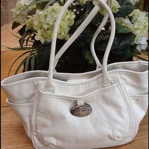 Nine West White Faux Leather Bag