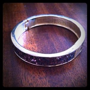 brown glittery goldtone bangle