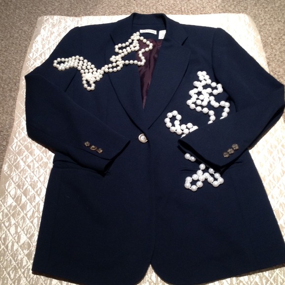 Ann Taylor Rare Navy tropical wool blazer size 2 - Picture 2 of 3