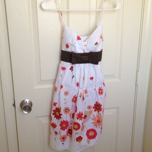 Pink and white floral summer dress