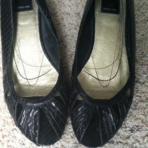 Reduced! Dolce Vita Black Snake Print Wedge