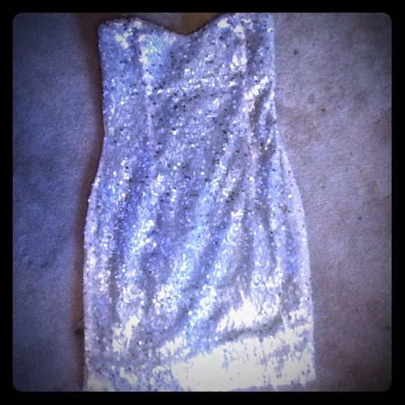 Trixxi silver, glittery, && sparkly dress