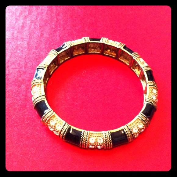 Reserved Cache black gold bracelet with diamonds