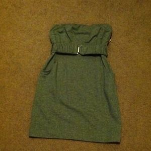 Grey strapless dress