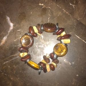 Glass and seed bracelet