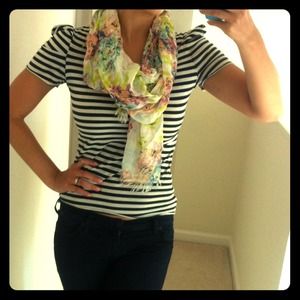 SOLD!! Nautical stripe shirt with poufy sleeves