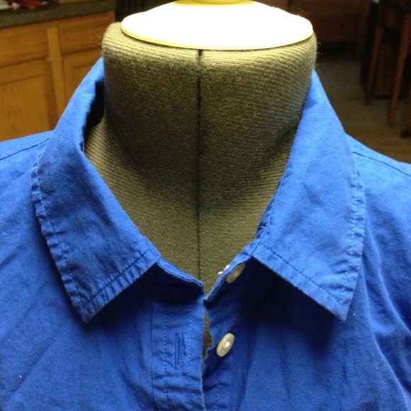 Blue Collared Button-Up - Picture 3 of 3