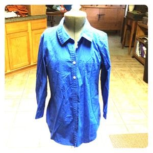 Blue Collared Button-Up