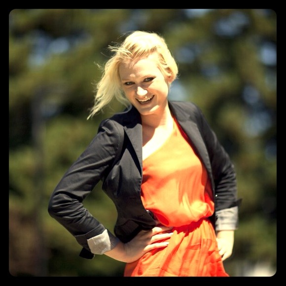 Black H&M blazer with striped lining