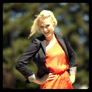 Black H&M blazer with striped lining